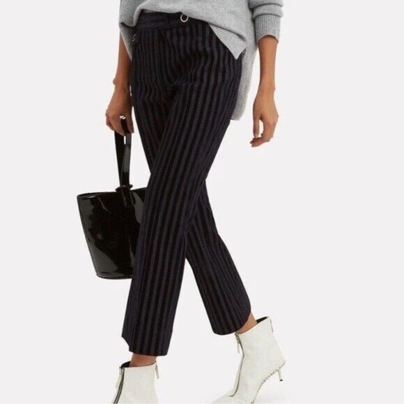 Derek Lam 10 Crosby  Striped Crop Flare Trousers Womens Size 2 - Picture 2 of 16